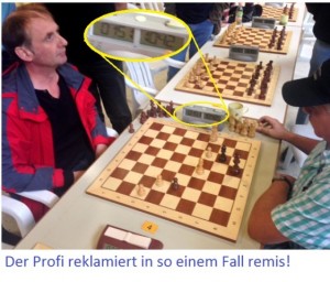 Der Profi reklamiert in so einem Fall remis!