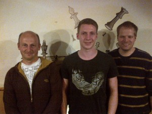 Die Sieger der Trostrunde v.l. Martin Wissler (Sechster), Martin Schneider (Fünfter), Oliver Burger (Siebster)